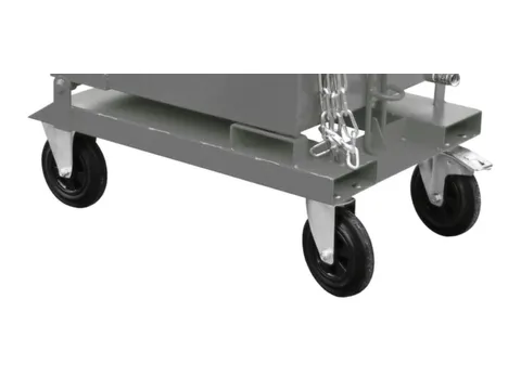 Wielstel V. Kiepbak 2Zwenk-/2Bokwielen Rubber Ø 200Mm 1Vastzetter