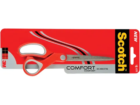 Schaar Scotch 18cm comfort rood blister
