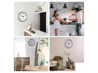 Aluminium Wandklok Ø50cm Radio controlled cijferaanduiding Zilver - 5