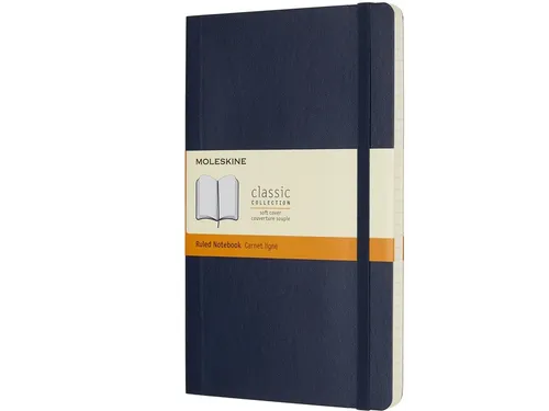 Notitieboek Moleskine large 130x210mm lijn soft cover sapphire blue