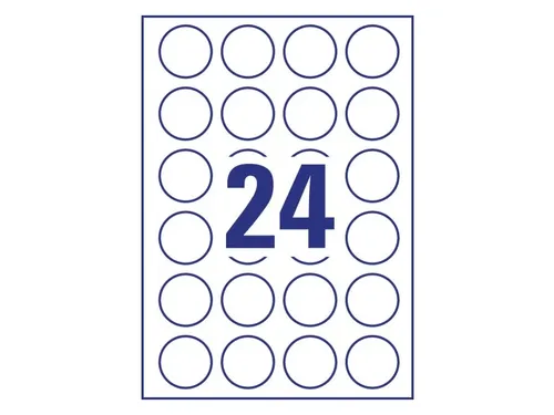 Etiket Avery L3415-10 rond 40mm wit 240stuks
