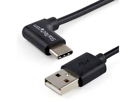 USB-A naar USB-C kabel 1 Meter Rechts Gehoekt USB 2.0