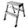 Verrijdbaar Vouwtrapje Aluminium 2x2treden 4 Geveerde Wielen Blauw