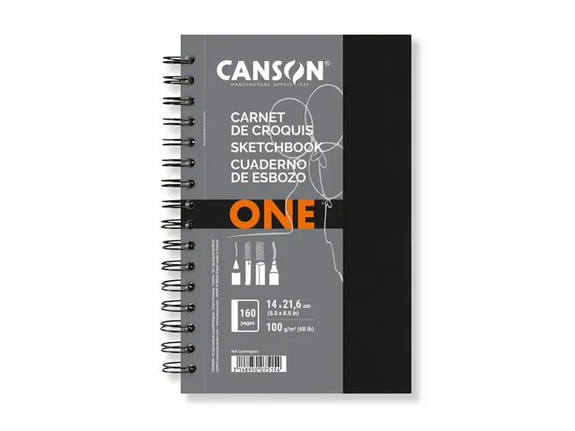 Schetsboek Canson Art Book One spiraalgebonden 80vel 100gr 140x216mm w