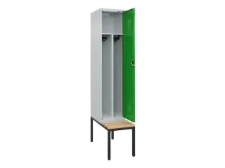 locker met bank,voor scheiding van kleding,HxBxD 2120x400x815mm,1vak - 1