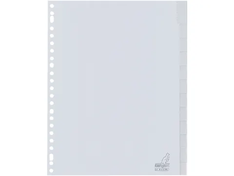 Tabbladen Kangaro A4 23-Gaats G412FM 12-Delig+Venster Grijs Pp