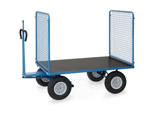 Handtrekwagen 6445PZ 750kg 1535x895mm draadgaas polyurethaan trekoog