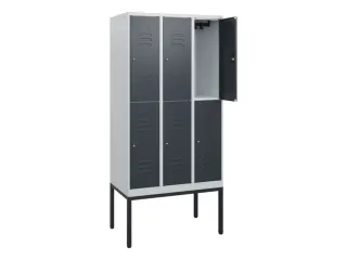 dubbeldekse locker,HxBxD 1950x900x500mm,3x2vak.,vak B 300mm,cil.-slot - 2