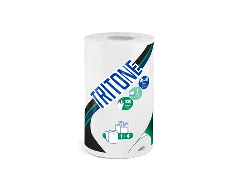 Keukenrol Celtex Tritone 3-laags wit 220 vel krimp a 12 rol