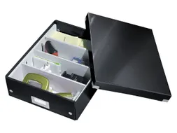 Sorteerbox WOW Click & Store 281x100x370mm zwart 85% gerecycled karton