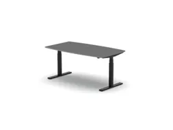 Elektrisch Ihv Vergadertafel Vatvorm 1600X800Mm Zwart+donkergrijs Blad