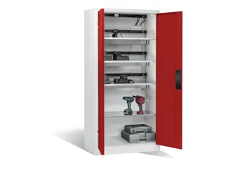 acculaadkast 1950x930x500mm 15stekkerdozen 230V ventilator fr. RAL3003 - 2