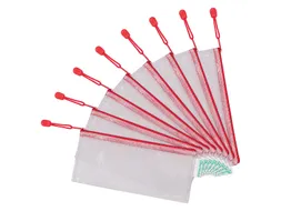 Opbergtas Tarifold met rits 250x115mm PVC rood