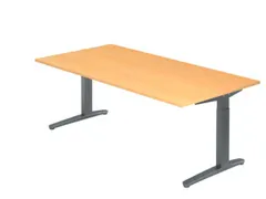 In hoogte verstelbaar bureau,HxBxD 680-850x2000x1000mm,blad beuken