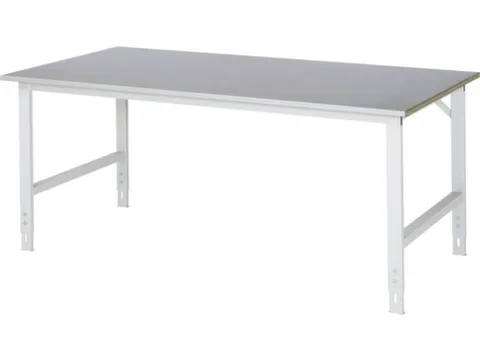 werkbank,HxBxD 760-1080x2000x1000mm,houtblad,m. zinklaag