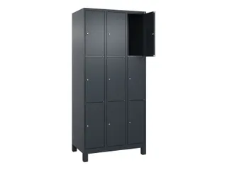lockerkast,HxBxD 1950x900x500mm,3x3vakken,vak B 300mm,cil.-slot,voeten - 1