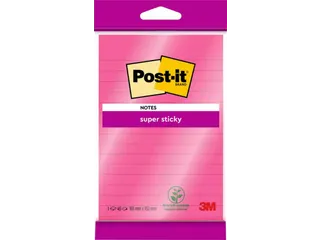 Memoblok 3M Post-it 4645 Super Sticky 101x152mm lijn roze - 1