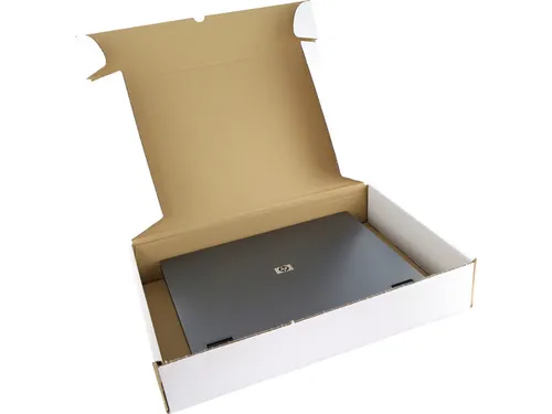 postpakketdoos 5 Raadhuis 430x300x90mm wit bedrukt 5 stuks