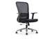 Chaise de bureau, base en aluminium, noir, paquet de 2 chaises
