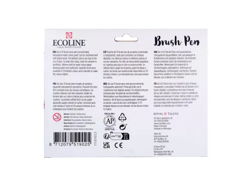 Brushpen Talens Ecoline set à 15 kleuren