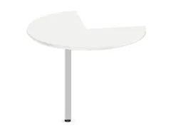 aanbouwtafel,i.h.v.,HxØ 720-840x1000mm,driekwartrond,Bl-wit