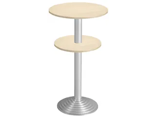 statafel,HxØ 1100x600mm,rond,schotelvoet aluminium-zilver - 2