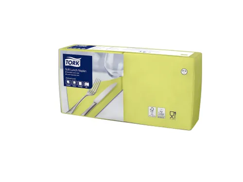 Tork 477860 Soft Lunchservet Advanced Limoen 33x33cm