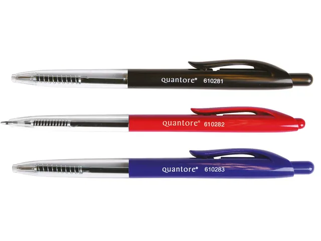 Balpen Quantore drukknop zwart medium