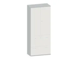 kantoorkast,HxBxD 1920x800x430mm,decor romp lichtgrijs,decor front wit