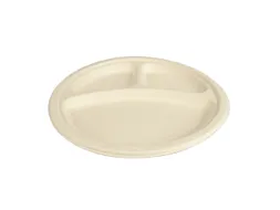Bord IEZZY 260mm 3 vaks suikerriet PFAS-vrij naturel 50 stuks