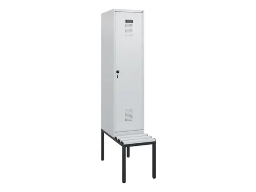 locker met bank,HxBxD 1950x400x815mm,1vak,vak B 400mm,draaigrendel