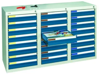 ladekast HxBxD 900x1500x500mm 24laden vergrendeling RAL7035 RAL5010 - 2