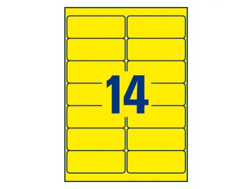 Adresetiket Avery L7263Y-100 99.1x38.1mm Neon geel 1400 stuks