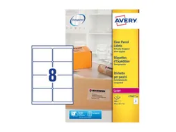 laseretiket Avery 99,1x67,7mm transparant 25 vel 8 etiketten per vel