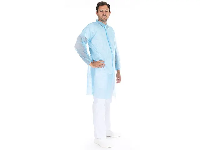Hygonorm 27436 Bezoekersjassen met drukknopen PP Blauw maat L