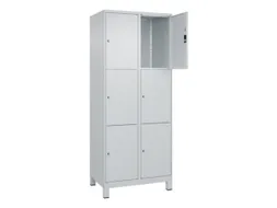 lockerkast,HxBxD 1950x800x500mm,2x3vakken,vak B 400mm,cil.-slot,voeten
