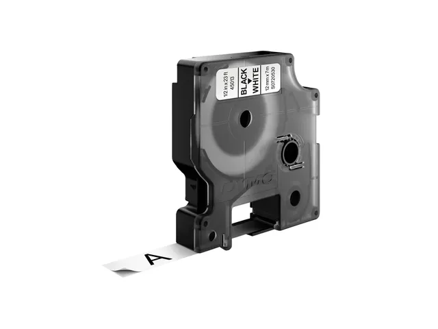 Labeltape Dymo 45013 D1 720530 12mmx7m zwart op wit