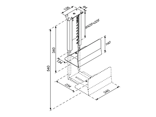 CPU houder CPU-D200 tot 30kg max. 23x54cm Zilver