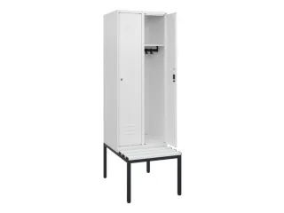 locker met bank,HxBxD 1950x600x815mm,2vak,vak B 300mm,cil.-slot - 2