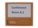 Plaque de porte modulable + plaque VRIJ BEZET aspect bois 150x130mm
