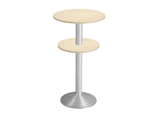 Statafel Gietijzeren Poot H 110cm Blad Ø Boven/Onder 60/50cm Esdoorn
