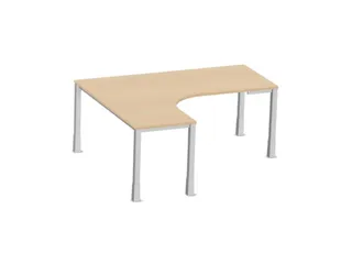 In hoogte verstelbaar bureau in vrije vorm,NE-esdoorn - 2