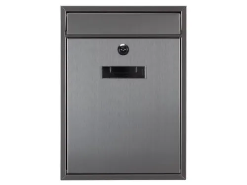 Brievenbus Ibiza Inox Grijs met naamplaatje incl. 2 sleutels 36x26x8cm
