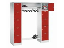 personeelsgarderobe cil.slot 1950x1700x500mm 2x5 vakken 400mm RAL3000