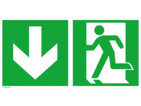 Borden Voor Vluchtroutesignalering,Nooduitgang Links,Pijl Links Omlaag