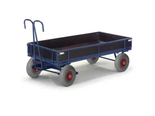 Handtrekwagen 4 Wielen 1000kg 1960x960mm Houten Wanden Luchtbanden - 1