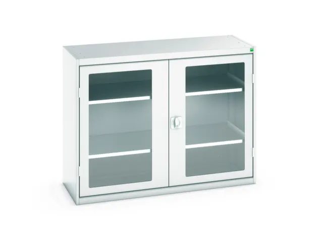 vitrinekast 1000x1300x550mm 2xStalen bodem romp RAL7035 front RAL7035