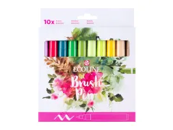 Brushpen Talens Ecoline set botanisch blister à 10 stuks assorti