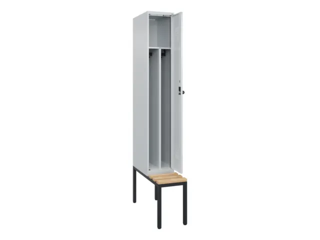 locker met bank,voor scheiding van kleding,HxBxD 2120x300x815mm,1vak