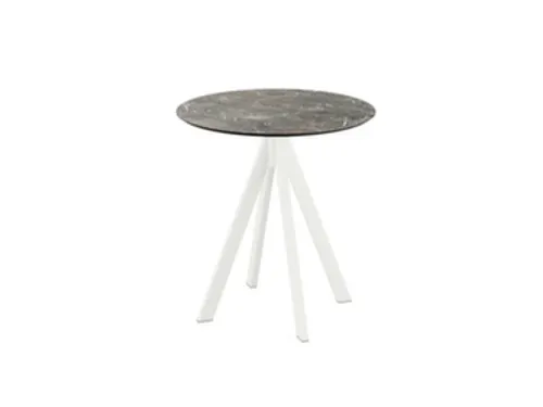 bistrotafel,HxØ 730x700mm,rond,4voeten wit,blad HPL Galaxy Marble